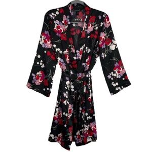 Ambrielle Floral Robe and Slip Dress Set Size M